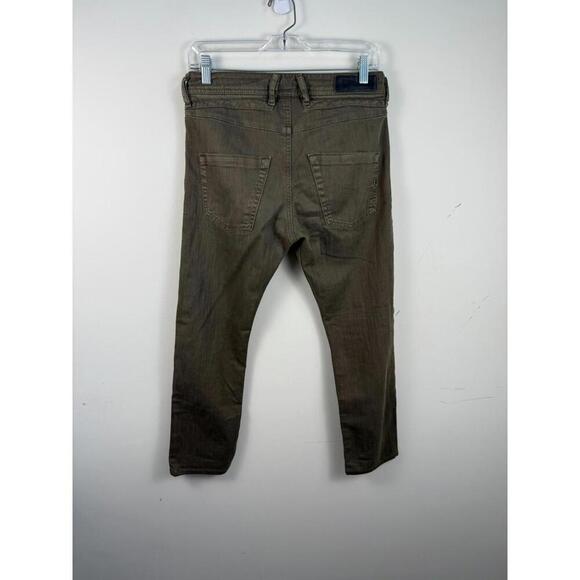 Diesel Belther Jeans 29x27 Blue Regular Slim Tapered Denim Pants Olive Green - Picture 2 of 5